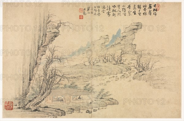 Landscapes in Various Styles after Old Masters, 1690. Mei Qing (Chinese, 1623-1697). Album leaf: ink and color on paper; overall: 28.6 x 44 cm (11 1/4 x 17 5/16 in.).