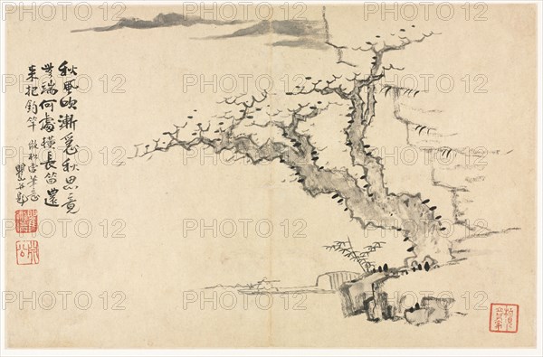 Landscapes in Various Styles after Old Masters, 1690. Mei Qing (Chinese, 1623-1697). Album leaf: ink and color on paper; overall: 28.6 x 44 cm (11 1/4 x 17 5/16 in.).