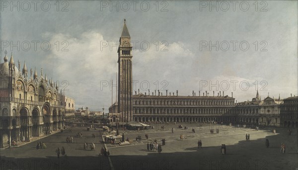 Piazza San Marco, Venice, c. 1740. Attributed to Bernardo Bellotto (Italian, 1721-1780). Oil on canvas; framed: 164.5 x 264 x 12 cm (64 3/4 x 103 15/16 x 4 3/4 in.); unframed: 136.2 x 232.5 cm (53 5/8 x 91 9/16 in.).