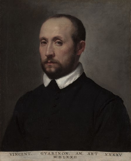Portrait of Vincenzo Guarignoni, c. 1572. Giovanni Battista Moroni (Italian, 1525-1578). Oil on canvas; framed: 91 x 80 x 8 cm (35 13/16 x 31 1/2 x 3 1/8 in.); unframed: 63 x 50.8 cm (24 13/16 x 20 in.).