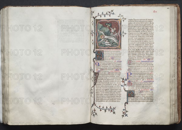 The Gotha Missal: Fol. 102v, Text, c. 1375. And workshop Master of the Boqueteaux (French). Ink, tempera, and gold on vellum; blind-tooled leather binding; codex: 27.1 x 19.5 cm (10 11/16 x 7 11/16 in.).