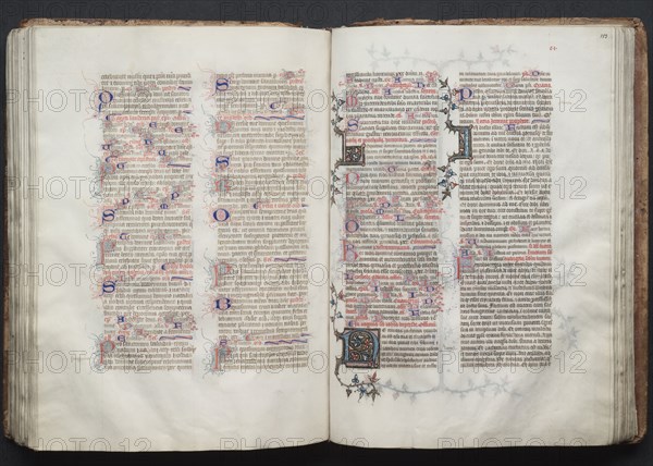 The Gotha Missal: Fol. 112v, Text, c. 1375. And workshop Master of the Boqueteaux (French). Ink, tempera, and gold on vellum; blind-tooled leather binding; codex: 27.1 x 19.5 cm (10 11/16 x 7 11/16 in.).