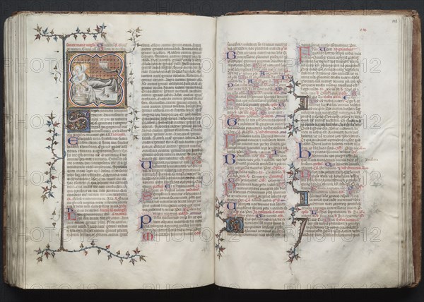 The Gotha Missal: Fol. 123r, Text, c. 1375. And workshop Master of the Boqueteaux (French). Ink, tempera, and gold on vellum; blind-tooled leather binding; codex: 27.1 x 19.5 cm (10 11/16 x 7 11/16 in.)