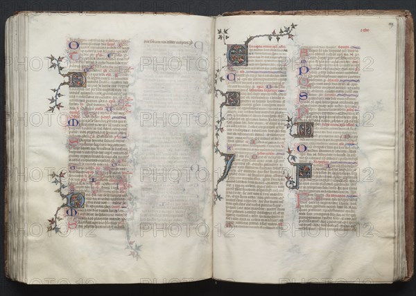The Gotha Missal: Fol. 128v, Text, c. 1375. And workshop Master of the Boqueteaux (French). Ink, tempera, and gold on vellum; blind-tooled leather binding; codex: 27.1 x 19.5 cm (10 11/16 x 7 11/16 in.)