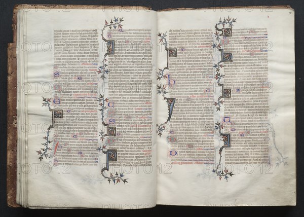 The Gotha Missal: Fol. 14v, Text, c. 1375. And workshop Master of the Boqueteaux (French). Ink, tempera, and gold on vellum; blind-tooled leather binding; codex: 27.1 x 19.5 cm (10 11/16 x 7 11/16 in.)