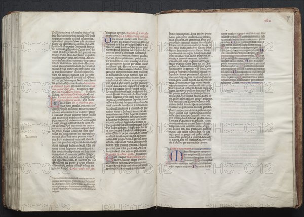 The Gotha Missal:  Fol. 156v, Text, c. 1375. And workshop Master of the Boqueteaux (French). Ink, tempera, and gold on vellum; blind-tooled leather binding; codex: 27.1 x 19.5 cm (10 11/16 x 7 11/16 in.).