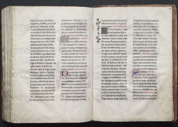 The Gotha Missal: Fol. 160r, Text, c. 1375. And workshop Master of the Boqueteaux (French). Ink, tempera, and gold on vellum; blind-tooled leather binding; codex: 27.1 x 19.5 cm (10 11/16 x 7 11/16 in.).