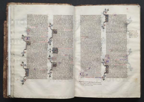 The Gotha Missal: Fol. 21v, Text, c. 1375. And workshop Master of the Boqueteaux (French). Ink, tempera, and gold on vellum; blind-tooled leather binding; codex: 27.1 x 19.5 cm (10 11/16 x 7 11/16 in.)