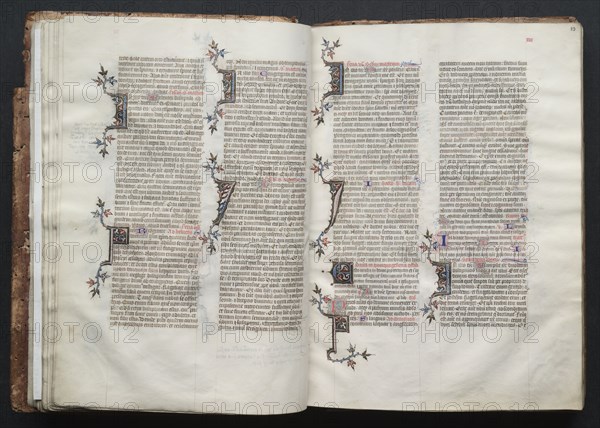The Gotha Missal: Fol. 22v, Text, c. 1375. And workshop Master of the Boqueteaux (French). Ink, tempera, and gold on vellum; blind-tooled leather binding; codex: 27.1 x 19.5 cm (10 11/16 x 7 11/16 in.).