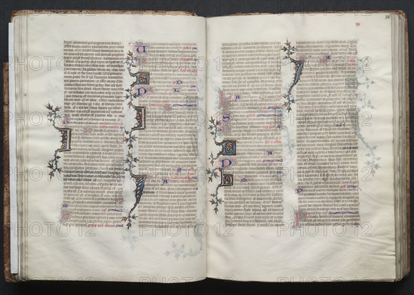 The Gotha Missal: Fol. 30v, Text, c. 1375. And workshop Master of the Boqueteaux (French). Ink, tempera, and gold on vellum; blind-tooled leather binding; codex: 27.1 x 19.5 cm (10 11/16 x 7 11/16 in.)