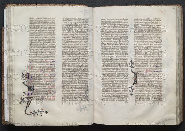 The Gotha Missal:  Fol. 35v, Text, c. 1375. And workshop Master of the Boqueteaux (French). Ink, tempera, and gold on vellum; blind-tooled leather binding; codex: 27.1 x 19.5 cm (10 11/16 x 7 11/16 in.)