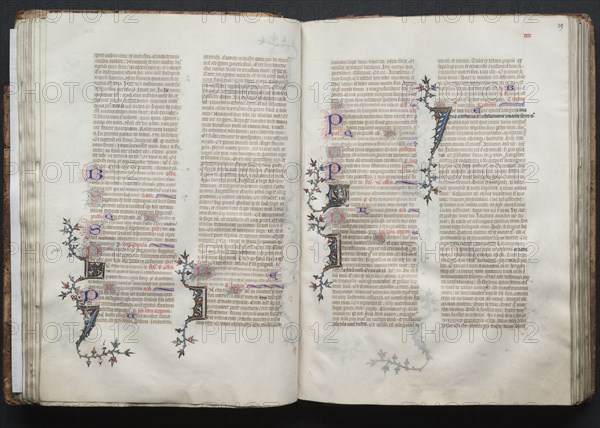 The Gotha Missal: Fol. 39r, Text, c. 1375. And workshop Master of the Boqueteaux (French). Ink, tempera, and gold on vellum; blind-tooled leather binding; codex: 27.1 x 19.5 cm (10 11/16 x 7 11/16 in.)