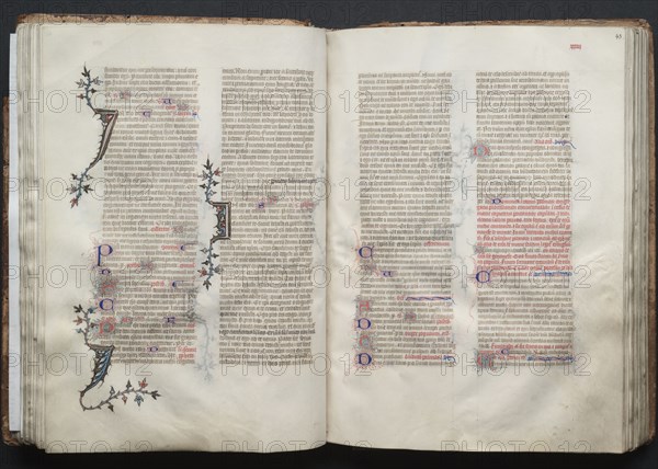 The Gotha Missal: Fol. 42v, Text, c. 1375. And workshop Master of the Boqueteaux (French). Ink, tempera, and gold on vellum; blind-tooled leather binding; codex: 27.1 x 19.5 cm (10 11/16 x 7 11/16 in.).