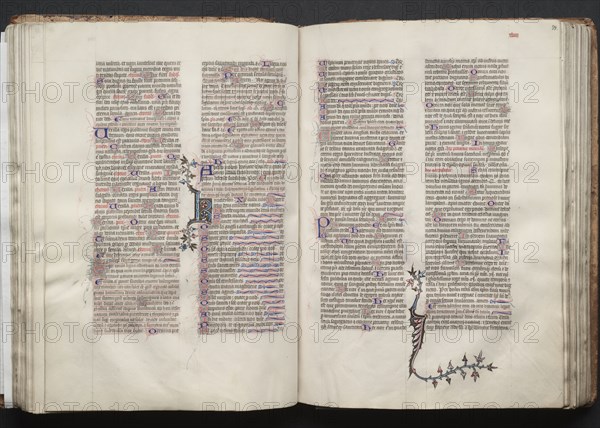 The Gotha Missal:  Fol. 54r, Text, c. 1375. And workshop Master of the Boqueteaux (French). Ink, tempera, and gold on vellum; blind-tooled leather binding; codex: 27.1 x 19.5 cm (10 11/16 x 7 11/16 in.).