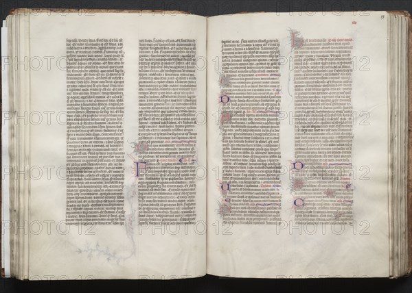 The Gotha Missal: Fol. 54v, Text, c. 1375. And workshop Master of the Boqueteaux (French). Ink, tempera, and gold on vellum; blind-tooled leather binding; codex: 27.1 x 19.5 cm (10 11/16 x 7 11/16 in.)