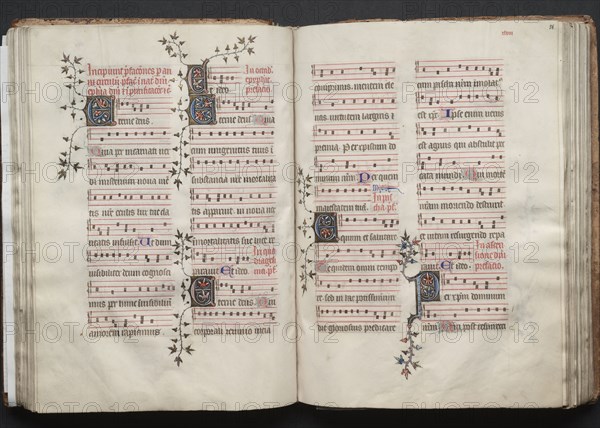 The Gotha Missal: Fol. 57v, Text, c. 1375. And workshop Master of the Boqueteaux (French). Ink, tempera, and gold on vellum; blind-tooled leather binding; codex: 27.1 x 19.5 cm (10 11/16 x 7 11/16 in.)