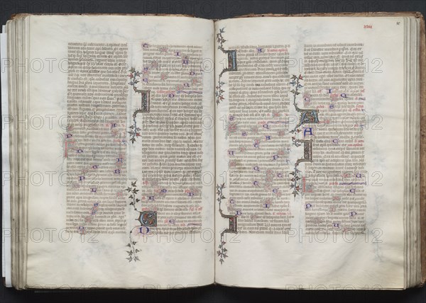 The Gotha Missal: Fol. 80r, Text, c. 1375. And workshop Master of the Boqueteaux (French). Ink, tempera, and gold on vellum; blind-tooled leather binding; codex: 27.1 x 19.5 cm (10 11/16 x 7 11/16 in.).