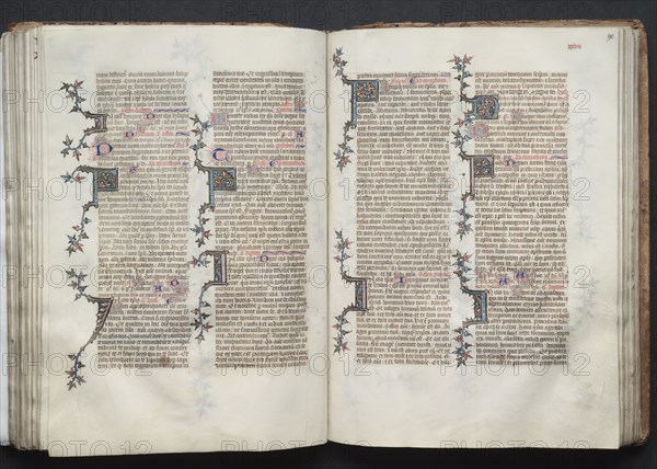 The Gotha Missal: Fol. 90r, Text, c. 1375. And workshop Master of the Boqueteaux (French). Ink, tempera, and gold on vellum; blind-tooled leather binding; codex: 27.1 x 19.5 cm (10 11/16 x 7 11/16 in.).
