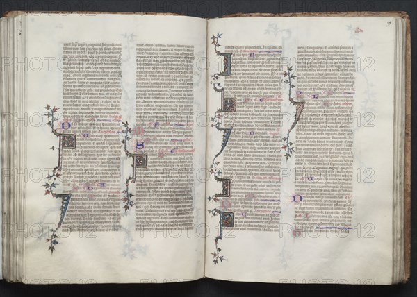 The Gotha Missal: Fol. 97v, Text, c. 1375. And workshop Master of the Boqueteaux (French). Ink, tempera, and gold on vellum; blind-tooled leather binding; codex: 27.1 x 19.5 cm (10 11/16 x 7 11/16 in.)