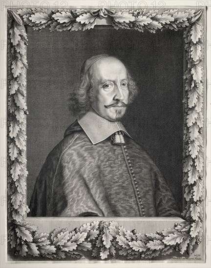 Cardinal Mazarin, 1656. Robert Nanteuil (French, 1623-1678). Engraving