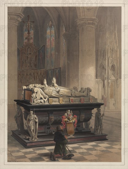 Tomb of De Merode's Family, Gheel. Louis Haghe (British, 1806-1885). Color lithograph with hand coloring