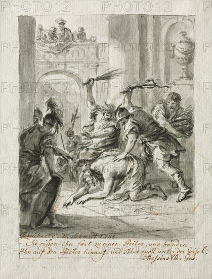 The Flagellation, 1788. Martin Johann Schmidt (Austrian, 1718-1801). Brush and gray ink and gray wash with black chalk;