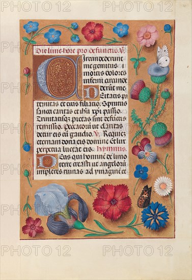Hours of Queen Isabella the Catholic, Queen of Spain: Fol. 25r, c. 1500. And associates Master of the First Prayerbook of Maximillian (Flemish, c. 1444-1519). Ink, tempera, and gold on vellum; codex: 22.5 x 15.2 cm (8 7/8 x 6 in.)