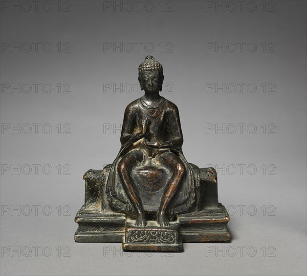 Seated Maitreya, late 7th - early 8th century. Nepal, late Gupta style, late 7th - early 8th century. Bronze; overall: 16.4 x 13.3 cm (6 7/16 x 5 1/4 in.).