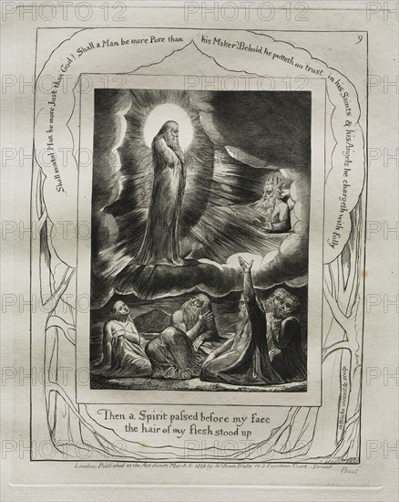 The Book of Job:  Pl. 9, Then a Spirit passed before my face / the hair of my flesh stood up, 1825. William Blake (British, 1757-1827). Engraving