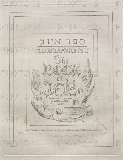 The Book of Job:  Title Page, 1825. William Blake (British, 1757-1827). Engraving