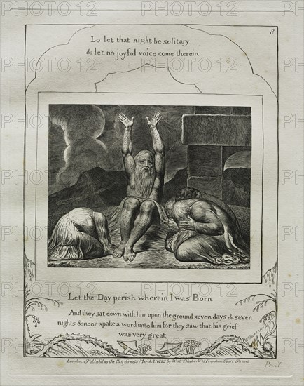 The Book of Job:  Pl. 8, Let the Day perish wherein I was Born, 1825. William Blake (British, 1757-1827). Engraving