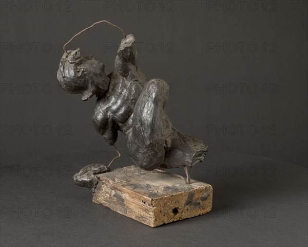 Model for a Fallen Warrior, c. 1520. Attributed to Giovanni Francesco Rustici (Italian, 1474-1554). Wax on a metal armature, mounted on wood; overall: 22.2 x 14.2 cm (8 3/4 x 5 9/16 in.).