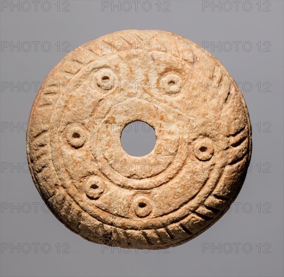 Spindle Whorl, 700s - 900s. Iran, early Islamic period, 8th - 10th century. Bone, incised; overall: 0.5 x 3 x 3 cm (3/16 x 1 3/16 x 1 3/16 in.)