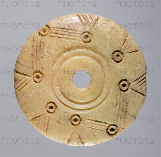 Spindle Whorl, 700s - 900s. Iran, early Islamic period, 8th - 10th century. Bone, incised; overall: 0.4 x 2.6 x 2.6 cm (3/16 x 1 x 1 in.)