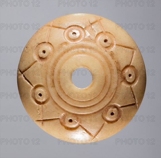Spindle Whorl, 700s - 900s. Iran, early Islamic period, 8th - 10th century. Bone, incised; overall: 0.7 x 2.4 x 2.4 cm (1/4 x 15/16 x 15/16 in.)