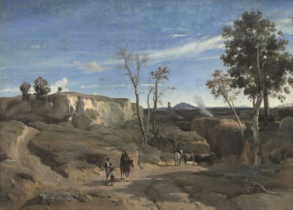 La Cervara, the Roman Campagna, c. 1830-1831. Jean Baptiste Camille Corot (French, 1796-1875). Oil on fabric; framed: 130 x 167.5 x 9.5 cm (51 3/16 x 65 15/16 x 3 3/4 in.); unframed: 97.6 x 135.8 cm (38 7/16 x 53 7/16 in.).
