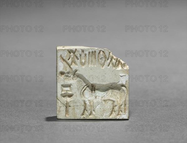 Seal with Unicorn and Inscription, c. 2000 BC. Pakistan, Indus Valley civilization. Possibly kaolinite; overall: 2.5 x 2.5 cm (1 x 1 in.).