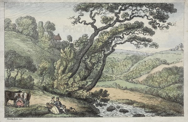 A Cornish View, 1810. Thomas Rowlandson (British, 1756-1827). Etching, hand colored