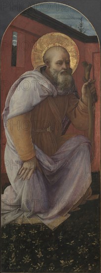 Panel from a Triptych: St. Anthony Abbot, 1458. Filippo Lippi (Italian, c. 1406-1469). Tempera on wood panel; framed: 94 x 40 x 6.5 cm (37 x 15 3/4 x 2 9/16 in.); unframed: 81.3 x 29.8 cm (32 x 11 3/4 in.).