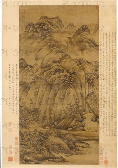 The Woodcutter of Luofu, 1366. Chen Ruyan (Chinese, c. 1331-bef 1371). Panel, ink on silk; image: 107 x 54 cm (42 1/8 x 21 1/4 in.); overall: 141.5 x 77 cm (55 11/16 x 30 5/16 in.).