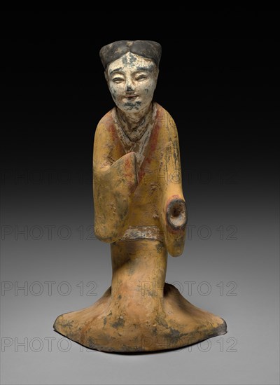Kneeling Woman, 1st Century BC - 1st Century. China, Western Han dynasty (202 BC-AD 9) - Eastern Han dynasty (25-220). Painted earthenware; overall: 33.7 x 25 cm (13 1/4 x 9 13/16 in.).