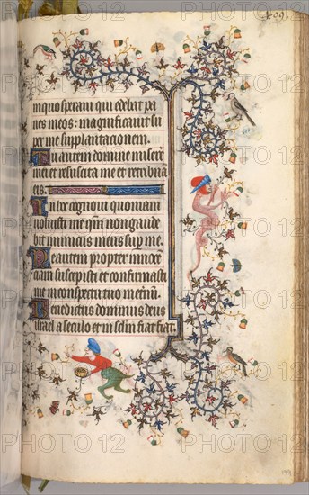 Hours of Charles the Noble, King of Navarre (1361-1425): fol. 199r, Text, c. 1405. Master of the Brussels Initials and Associates (French). Ink, tempera, and gold on vellum; codex: 20.3 x 15.7 x 7 cm (8 x 6 3/16 x 2 3/4 in.)
