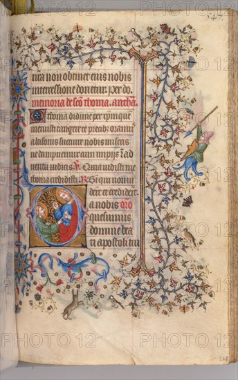 Hours of Charles the Noble, King of Navarre (1361-1425), fol. 268r, St. Thomas, c. 1405. Master of the Brussels Initials and Associates (French). Ink, tempera, and gold on vellum; codex: 20.3 x 15.7 x 7 cm (8 x 6 3/16 x 2 3/4 in.)