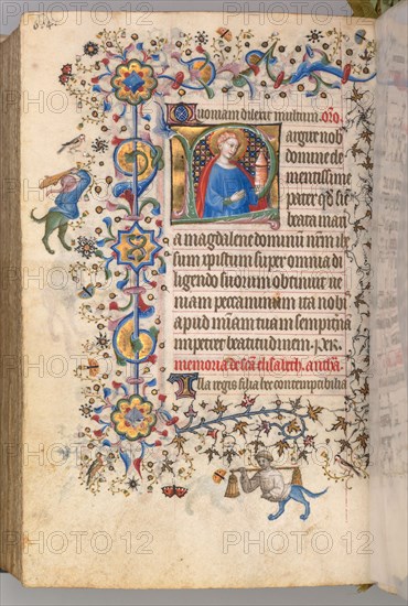 Hours of Charles the Noble, King of Navarre (1361-1425), fol. 296v, St. Mary Magdalene, c. 1405. Master of the Brussels Initials and Associates (French). Ink, tempera, and gold on vellum; codex: 20.3 x 15.7 x 7 cm (8 x 6 3/16 x 2 3/4 in.)