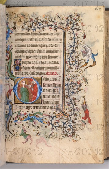 Hours of Charles the Noble, King of Navarre (1361-1425), fol. 303r, St. Apollonia, c. 1405. Master of the Brussels Initials and Associates (French). Ink, tempera, and gold on vellum; codex: 20.3 x 15.7 x 7 cm (8 x 6 3/16 x 2 3/4 in.).