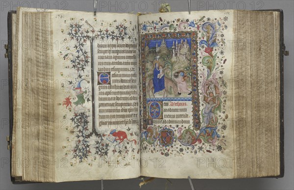 Hours of Charles the Noble, King of Navarre (1361-1425): fol. 87v, Text, c. 1405. Master of the Brussels Initials and Associates (French). Ink, tempera, and gold on vellum; codex: 20.3 x 15.7 x 7 cm (8 x 6 3/16 x 2 3/4 in.)