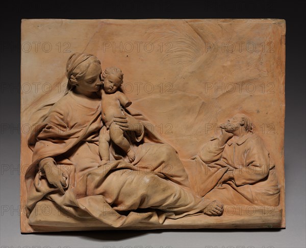 Rest on the Flight into Egypt, c. 1700-1710. Giuseppe Mazza (Italian, 1653-1741). Terracotta; overall: 32.1 x 40 x 10 cm (12 5/8 x 15 3/4 x 3 15/16 in.).