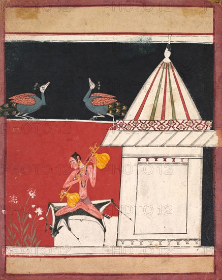 Kedara Ragini, c. 1650. Central India, Rajasthan, Malwa school, 17th century. Ink and color on paper; image: 18.7 x 14.8 cm (7 3/8 x 5 13/16 in.); overall: 20.8 x 16.4 cm (8 3/16 x 6 7/16 in.); with mat: 35.5 x 25.4 cm (14 x 10 in.).