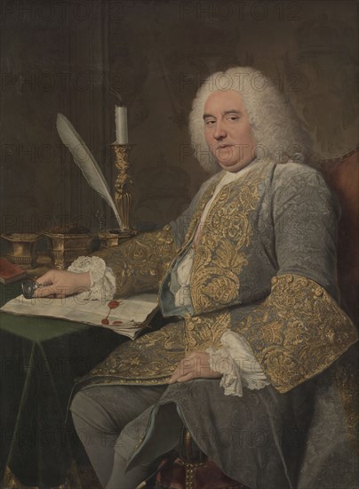 Portrait of Jean-Gabriel du Theil at the Signing of the Treaty of Vienna, 1738-1740. Jacques André Joseph Aved (French, 1702-1766). Oil on canvas; framed: 153.5 x 121.5 x 13.5 cm (60 7/16 x 47 13/16 x 5 5/16 in.); unframed: 124.5 x 92.4 cm (49 x 36 3/8 in.).