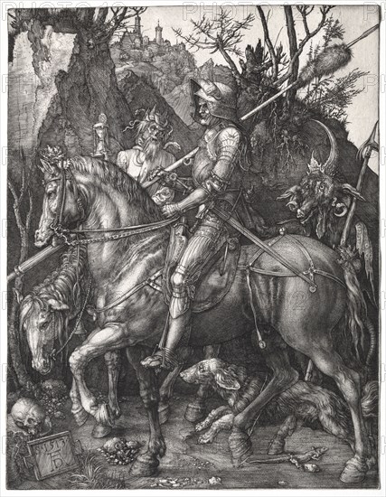 Knight, Death, and the Devil, 1513. Albrecht Dürer (German, 1471-1528). Engraving; sheet: 24.4 x 19 cm (9 5/8 x 7 1/2 in.)